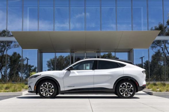 a white 2021 ford mustang mach-e