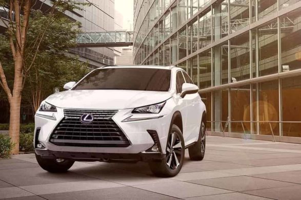 a white lexus nx hybrid