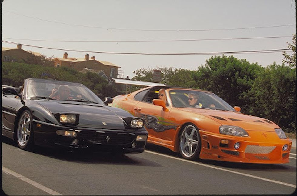 ferrari f355 and 1995 toyota supra mkiv