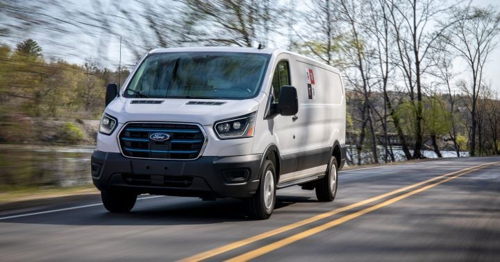 The new enhanced-range E-Transit van, along with the standard-range, is one of the models available for demos in the program. - IMAGE: Ford Pro