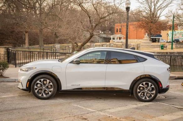 2021 white ford mustang mach e